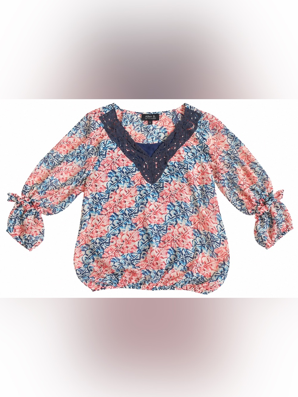 Allen B semi sheer 3/4 sleeve blouse